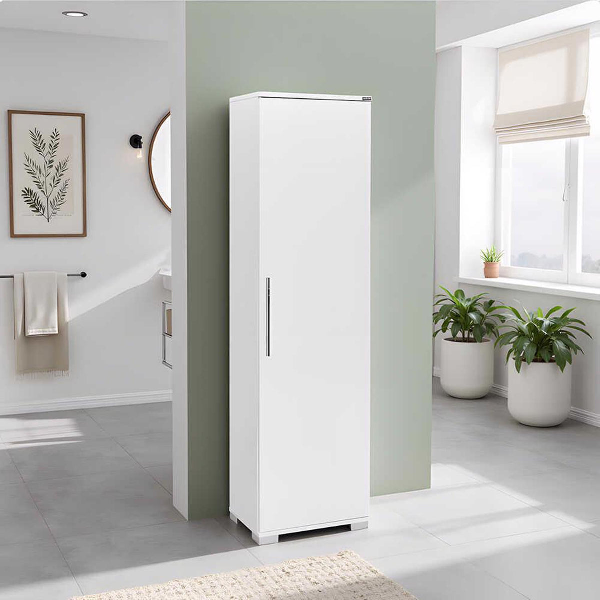 Adore White High Gloss 1 Door Storage Unit with Shelves - Multi-Purpose Cabinet