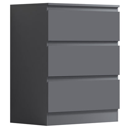 Stora 3 Drawer Chest of Drawers - Matt Dark Grey