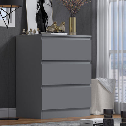 Stora 3 Drawer Chest of Drawers - Matt Dark Grey