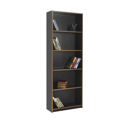 Adore Anthracite Grey Tall 5 Tier Bookcase Shelving Unit