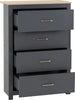GREY/OAK EFFECT / 4 Drawer