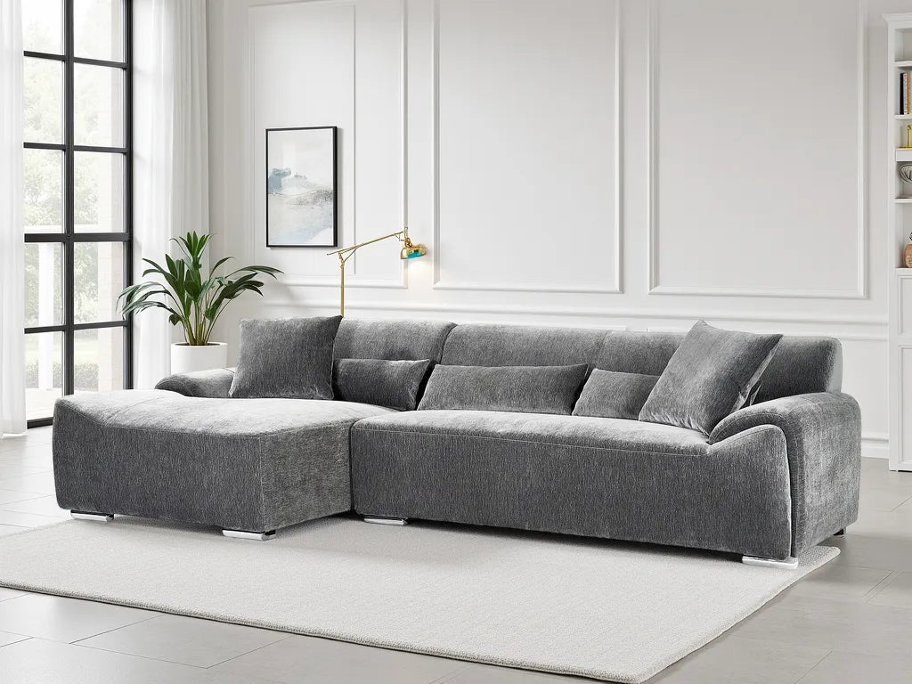 Modena Corner Sofa – Charcoal (Left or Right Hand Facing)