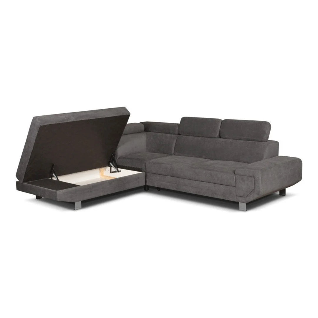 Artic Corner Sofa Bed with Storage Box – Grey