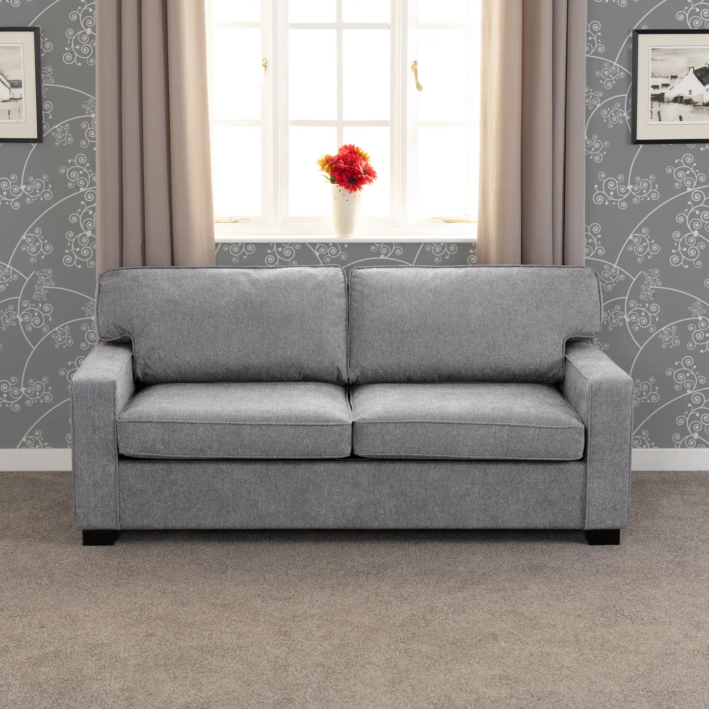 Eton Sofa Bed   Light Grey Fabric 2024  10 (2)