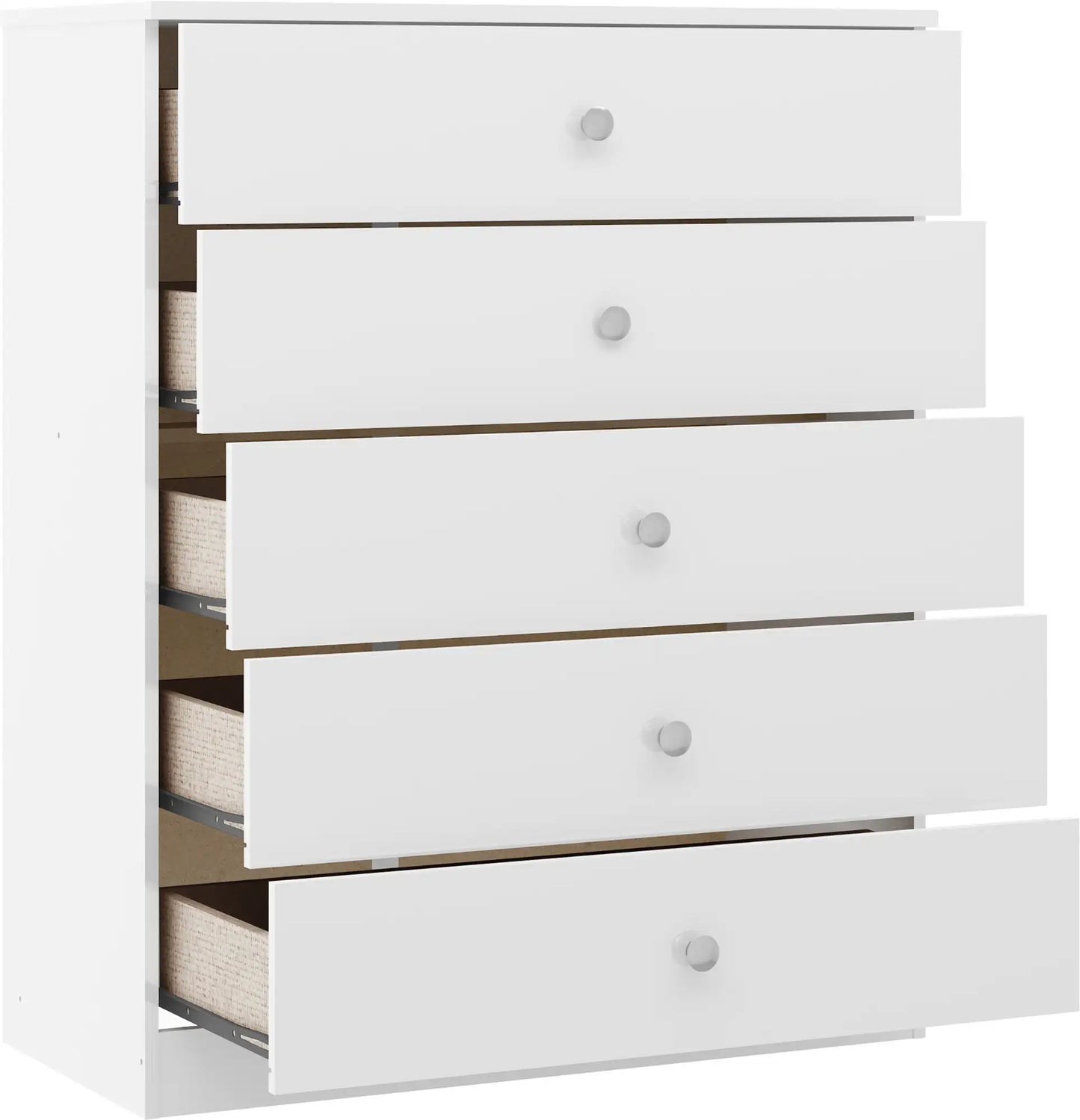 Denver 5 Drawer Chest   White Gloss 2024  F02