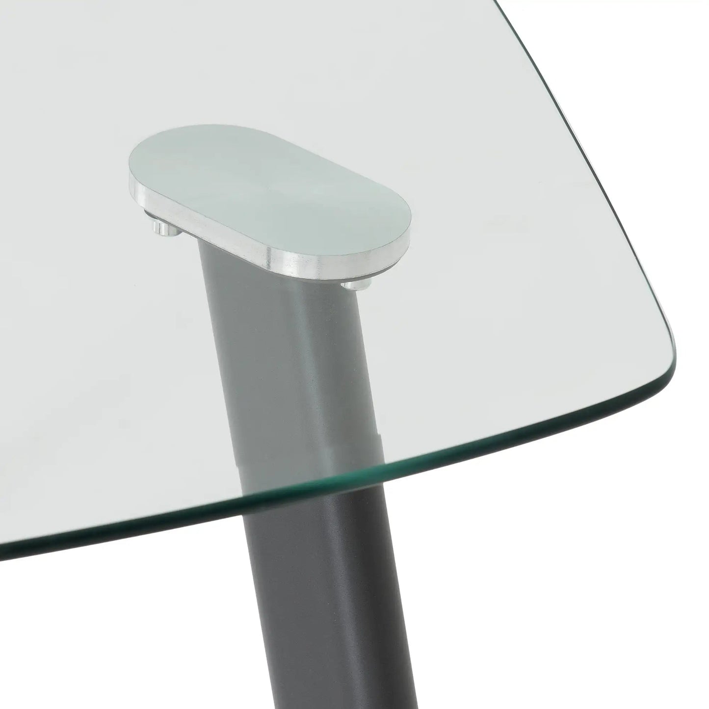 Abbey Small Dining Set Clear Glassgreygrey Pu 2020  04