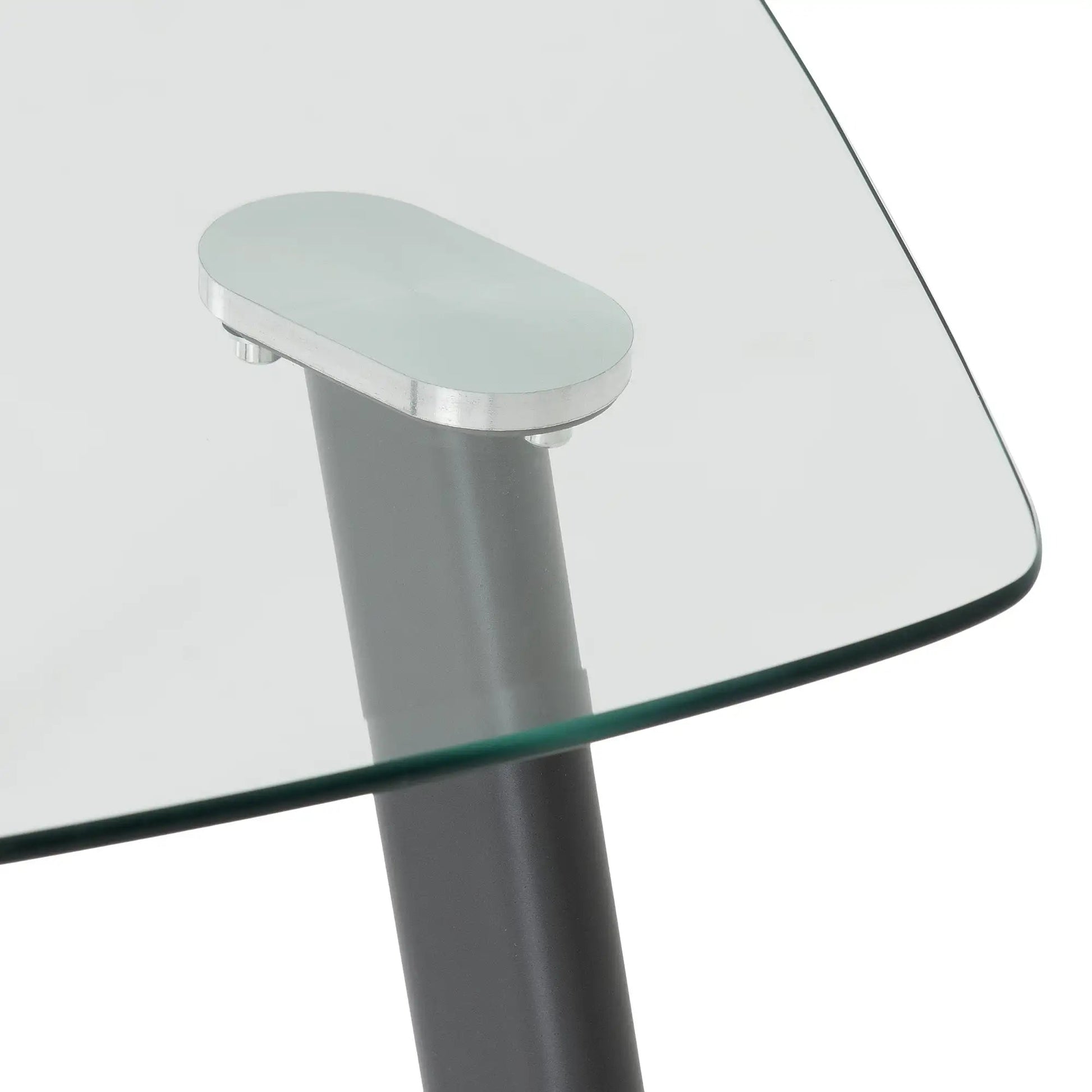 Abbey Small Dining Set Clear Glassgreygrey Pu 2020  04