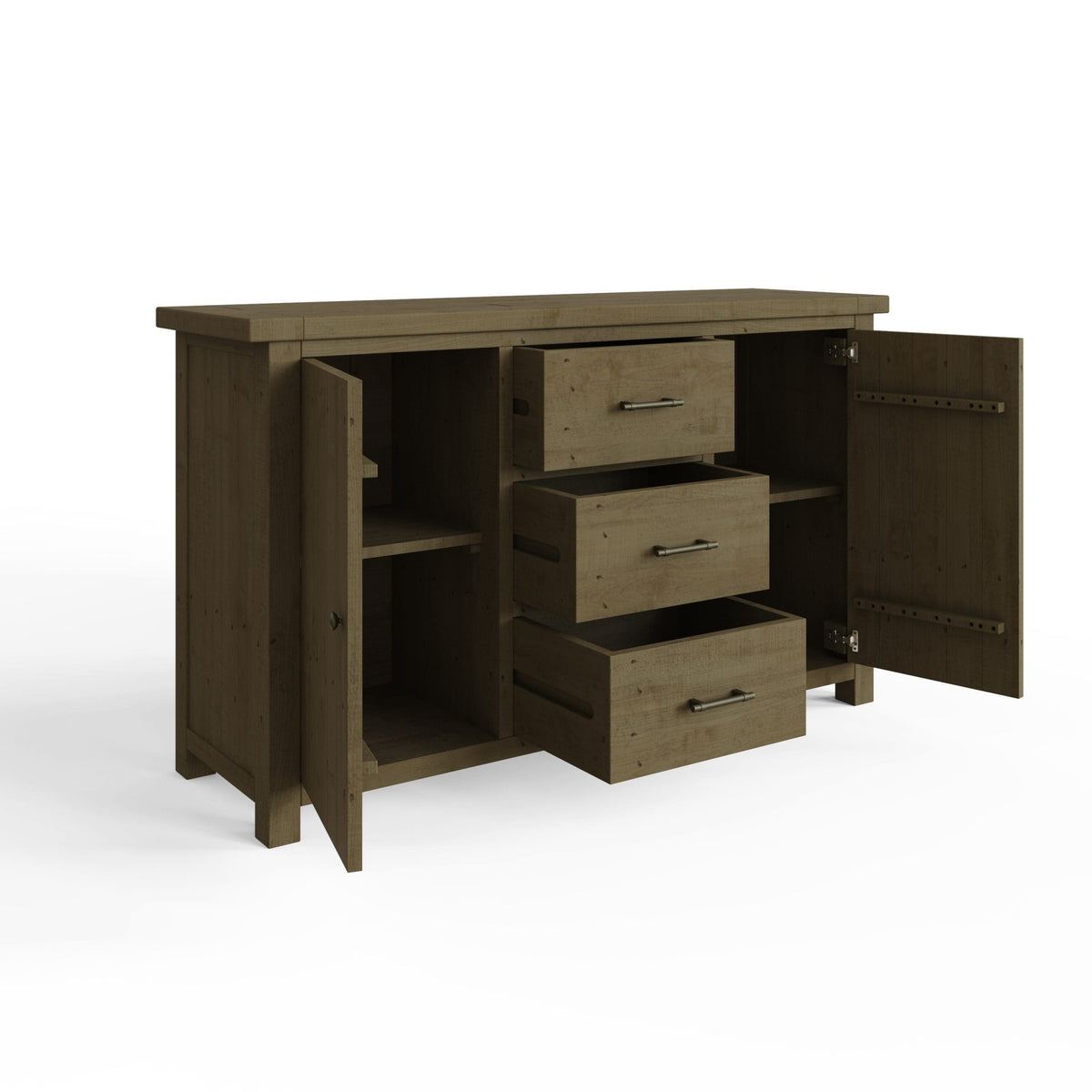 Saltash Large Sideboard 2 Door 3 Drawer - Solid Reclaimed Natural Pine