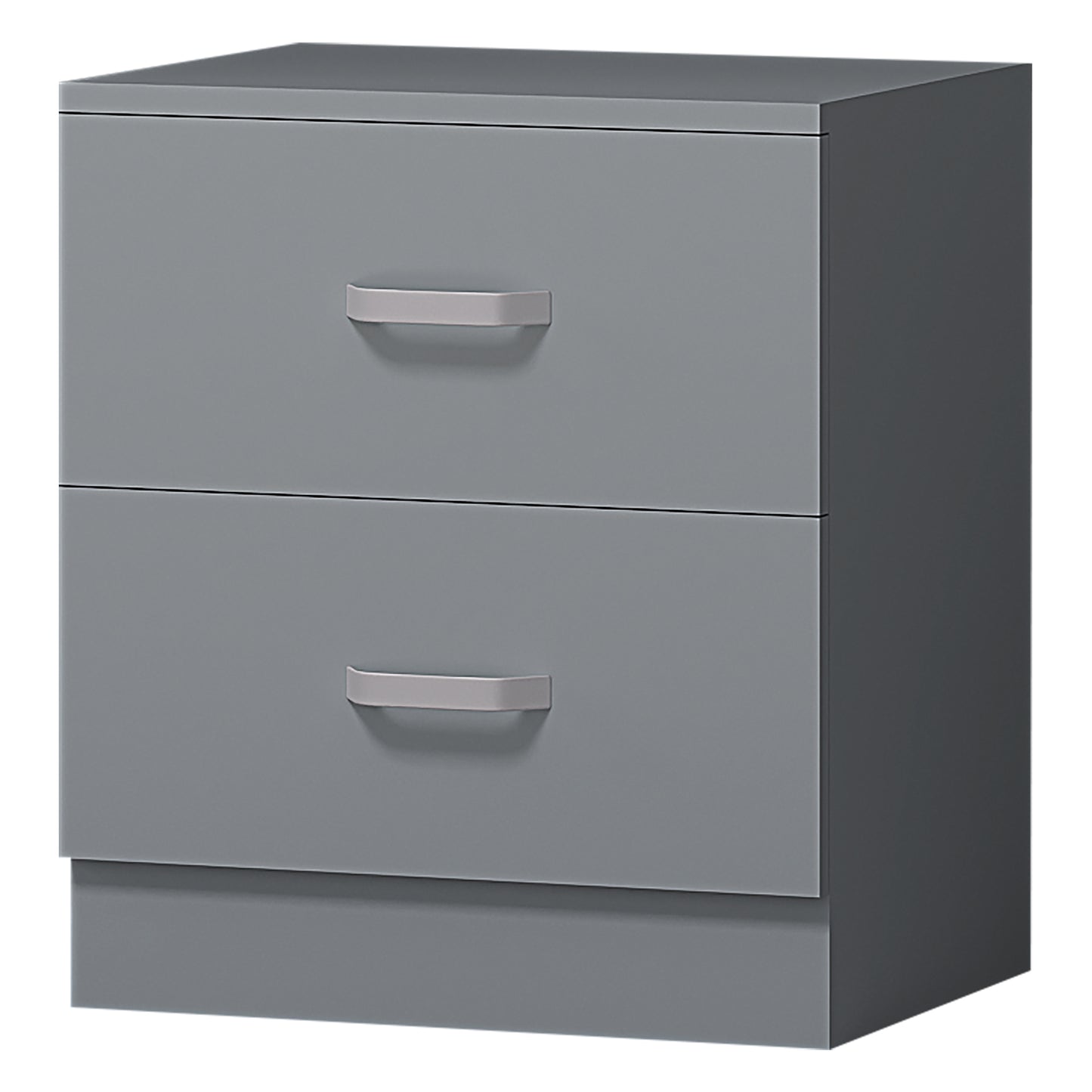 Tunis 3 Piece Bedroom Furniture Set - Matt Grey - Wardrobe + Chest + Bedside