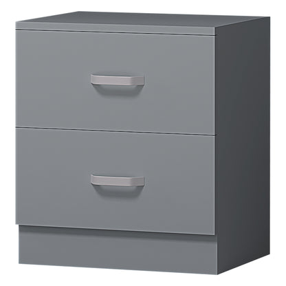 Tunis 3 Piece Bedroom Furniture Set - Matt Grey - Wardrobe + Chest + Bedside