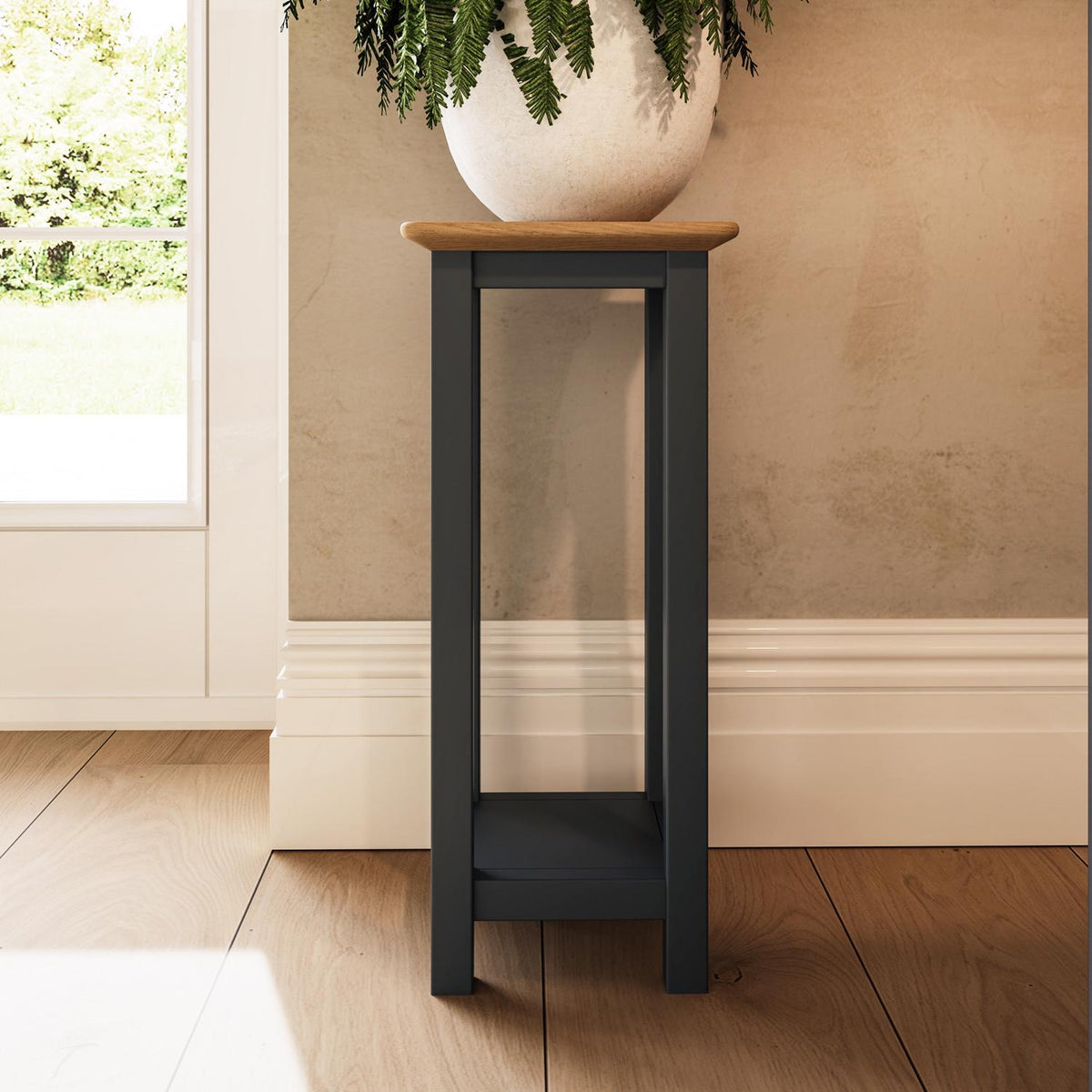 Taberno Oak End Side Table Graphite Blue