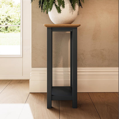 Taberno Oak End Side Table Graphite Blue