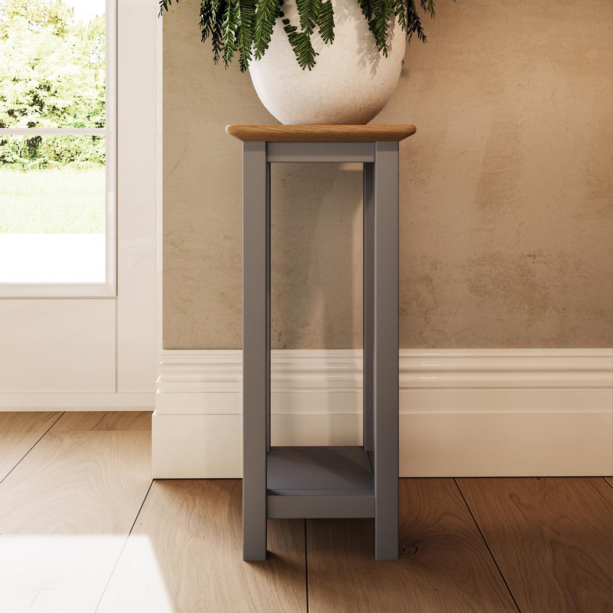 Taberno Oak End Side Table Dove Grey