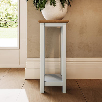 Taberno Oak End Side Table Linen White