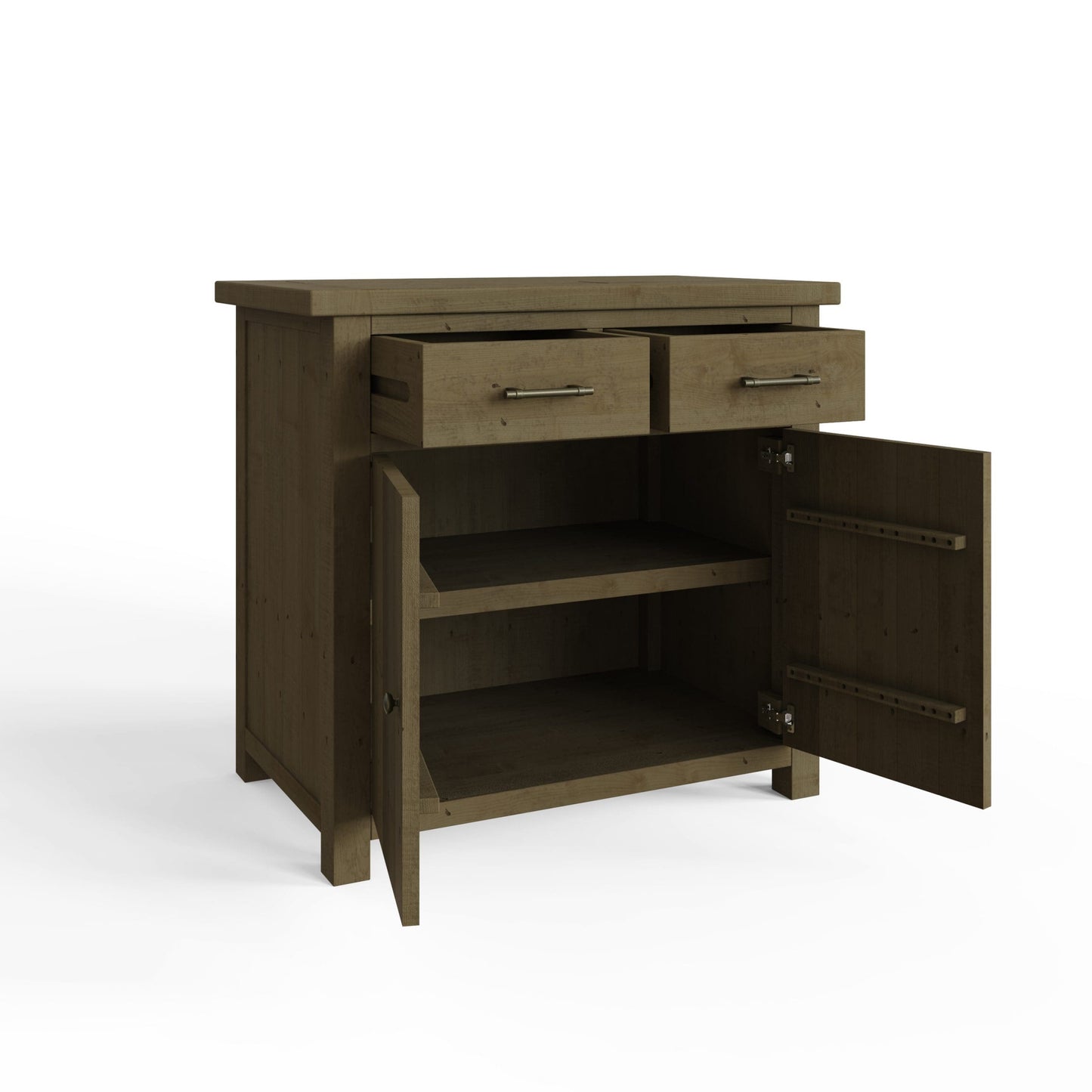 Saltash Compact Sideboard 2 Door 2 Drawer - Solid Reclaimed Natural Pine