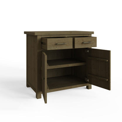 Saltash Compact Sideboard 2 Door 2 Drawer - Solid Reclaimed Natural Pine