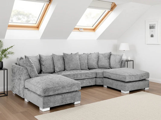 Bishop U-Shape Sofa Scatter Back – Silver