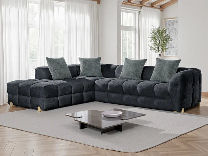 Genoa Corner Sofa – Charcoal