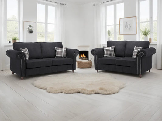 Oakland Sofa Set – 3+2 Seater (Charcoal)