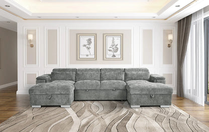 Alaya U-Shape Corner Sofabed – Grey