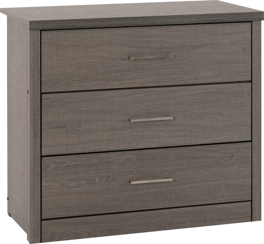 Lisbon 3 Drawer Chest Black Wood Grain 2020  01