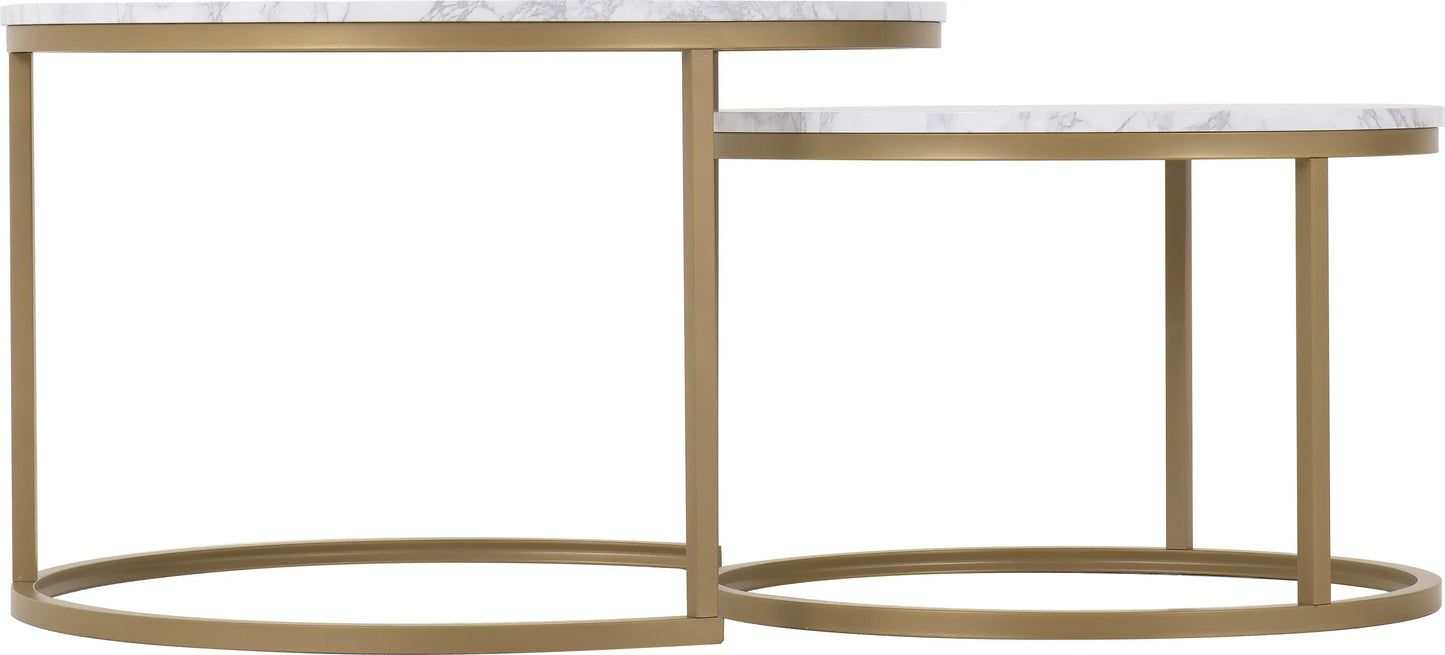 Dallas Round Coffee Table Set   Marblegold Effect 2023  03