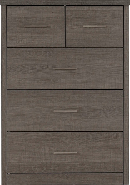 Lisbon 3+2 Drawer Chest Black Wood Grain 2020  03