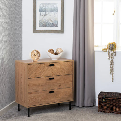 Leon 3 Drawer Chest   Medium Oak Effect 2023  07