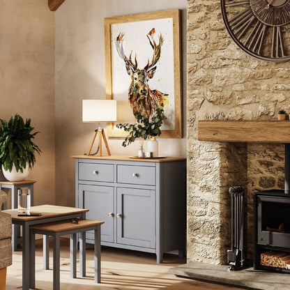 Taberno Oak 2 Door 2 Drawer Sideboard Dove Grey