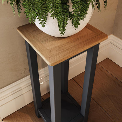 Taberno Oak End Side Table Graphite Blue