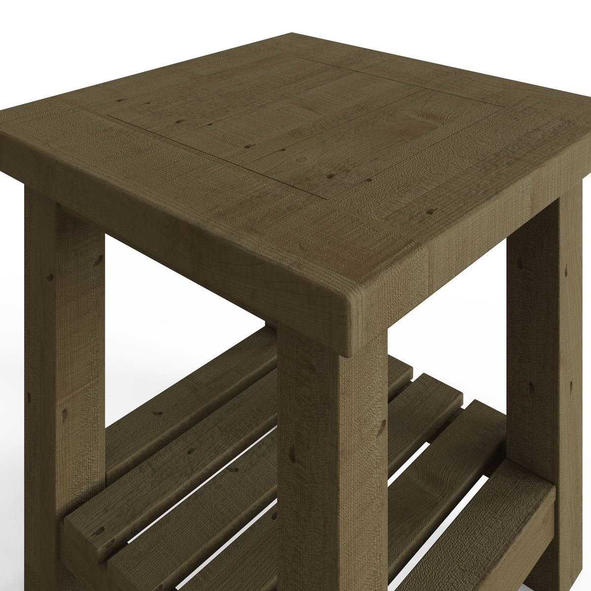 Saltash Lamp Side Table - Solid Reclaimed Natural Pine