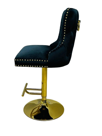 Victoria Black & Gold Ring Knocker Breakfast Stool