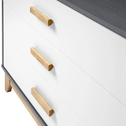 Cleveland 3 Drawer Chest   Whitegrey Metal Effect 2023  F 07