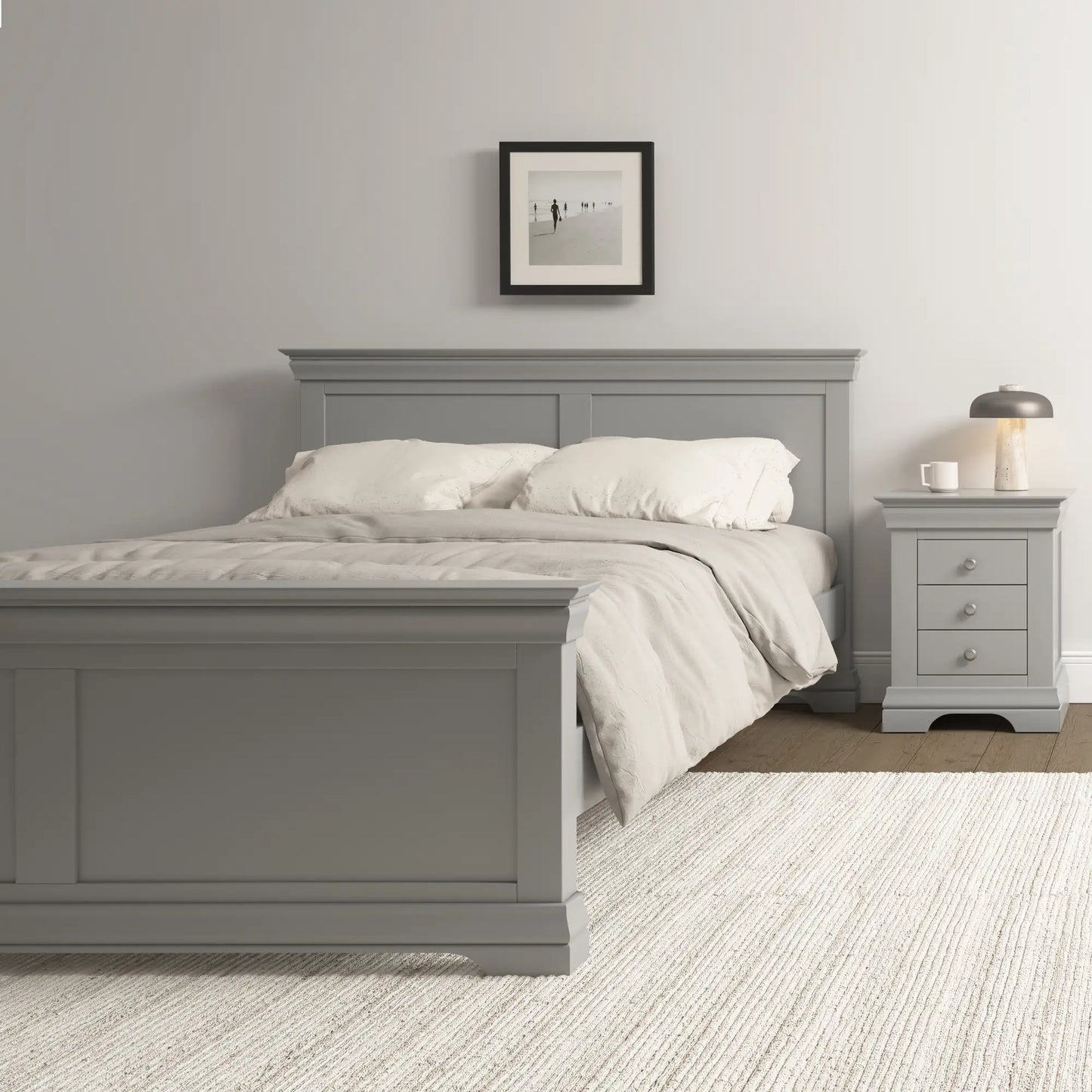 Bordeaux 5' High End Bed   Pebble Grey  06