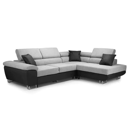 Anton Sofabed Corner Sofa Bed With Storage Box Grey/Black