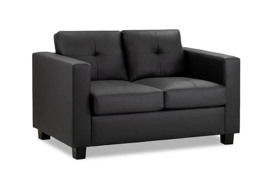 Jerry Sofa Range – Black & Grey Faux Leather
