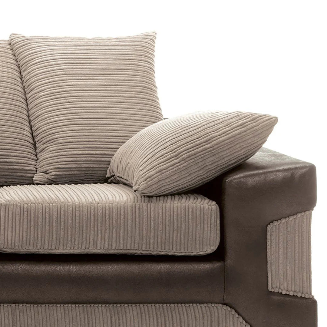 Dino Jumbo Cord Corner Sofa – Beige Brown