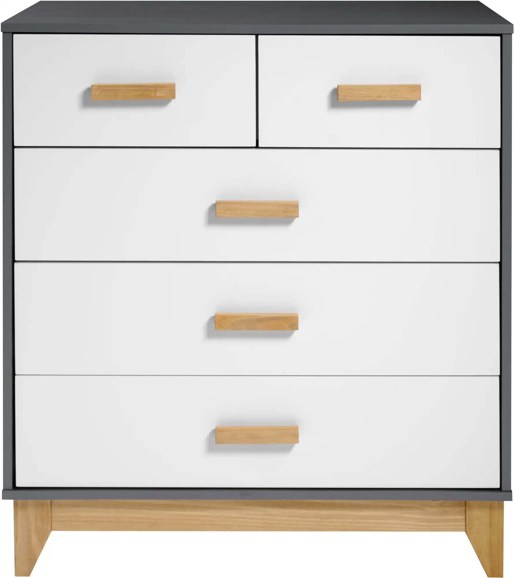 Cleveland 3+2 Drawer Chest   Whitegrey Metal Effect 2023  F 03