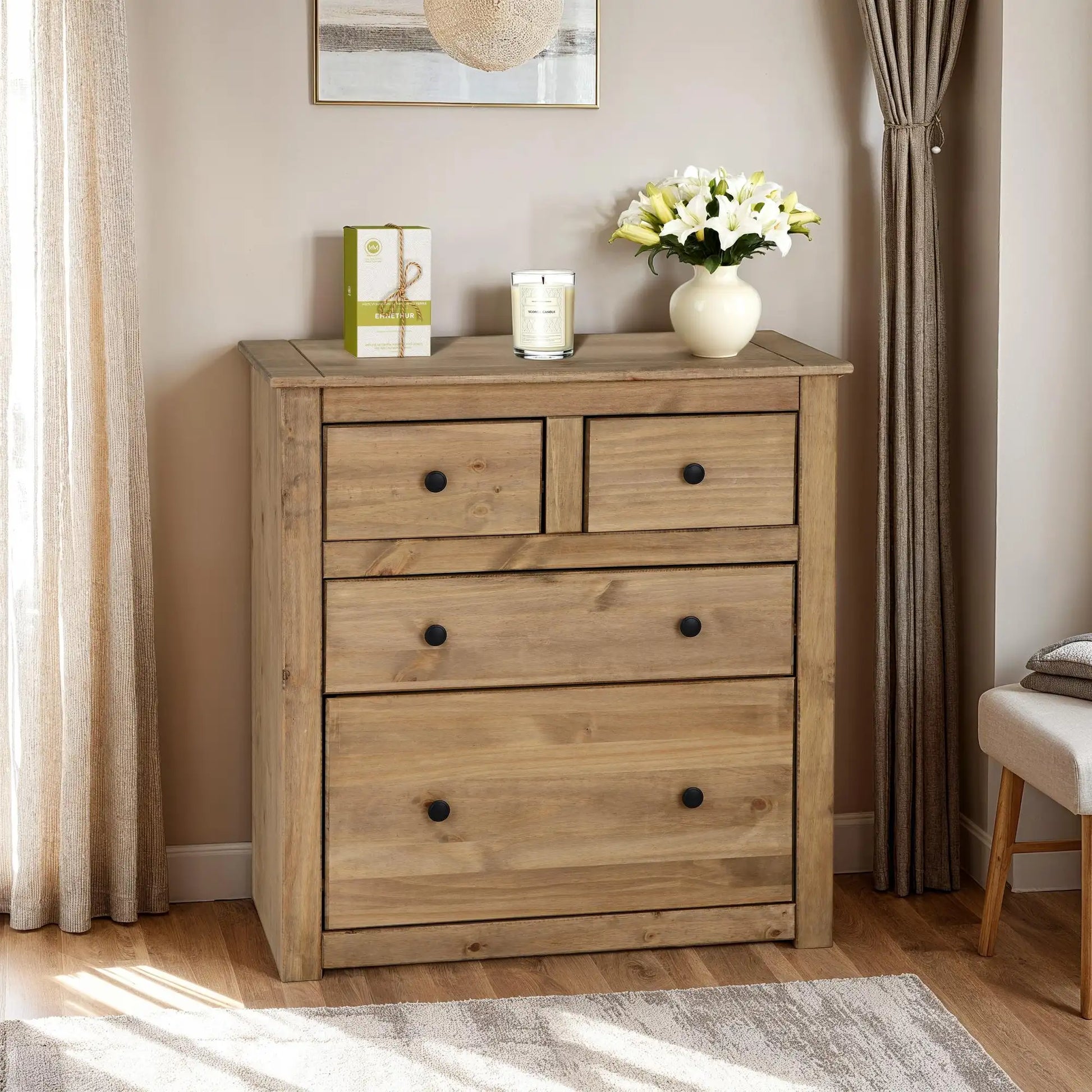 Panama 2+2 Drawer Chest Natural Wax  Pr