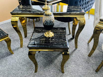 Sofia Black &amp; Gold Marble Console Table