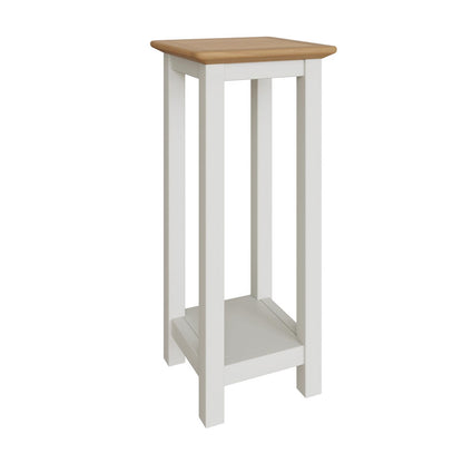 Taberno Oak End Side Table Linen White