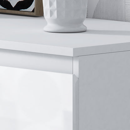 Stora 8 Drawer Wide 4+4 Chest Of Drawers - White Gloss Front