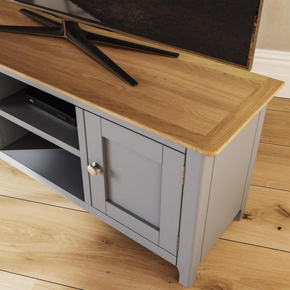 Taberno Oak 2 Door TV Unit Dove Grey