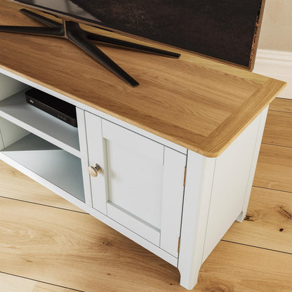 Taberno Oak 2 Door TV Unit Linen White