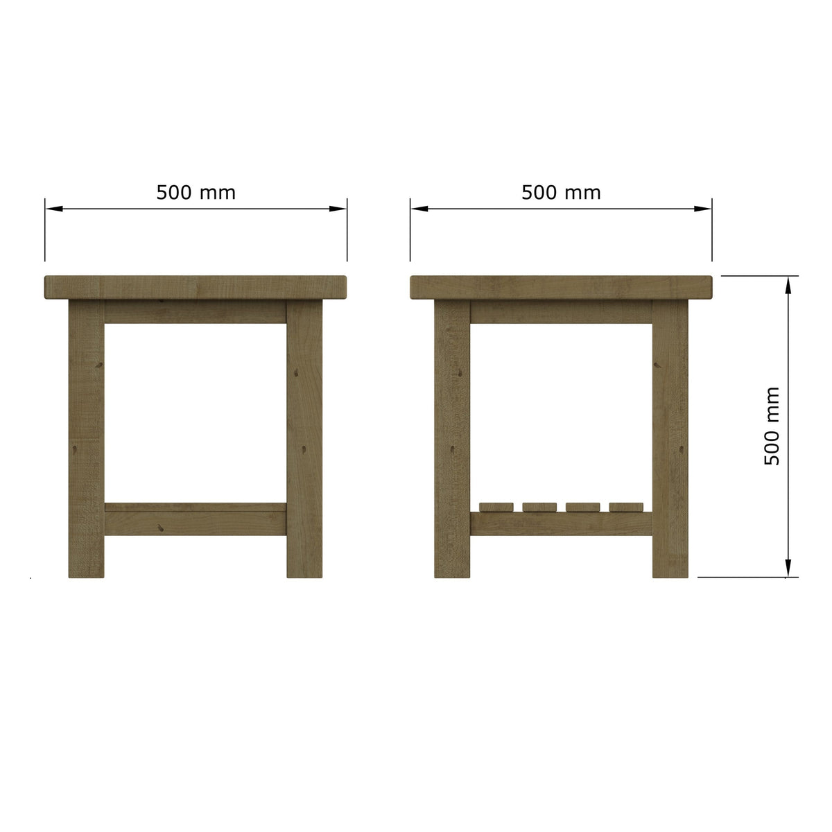 Saltash Lamp Side Table - Solid Reclaimed Natural Pine