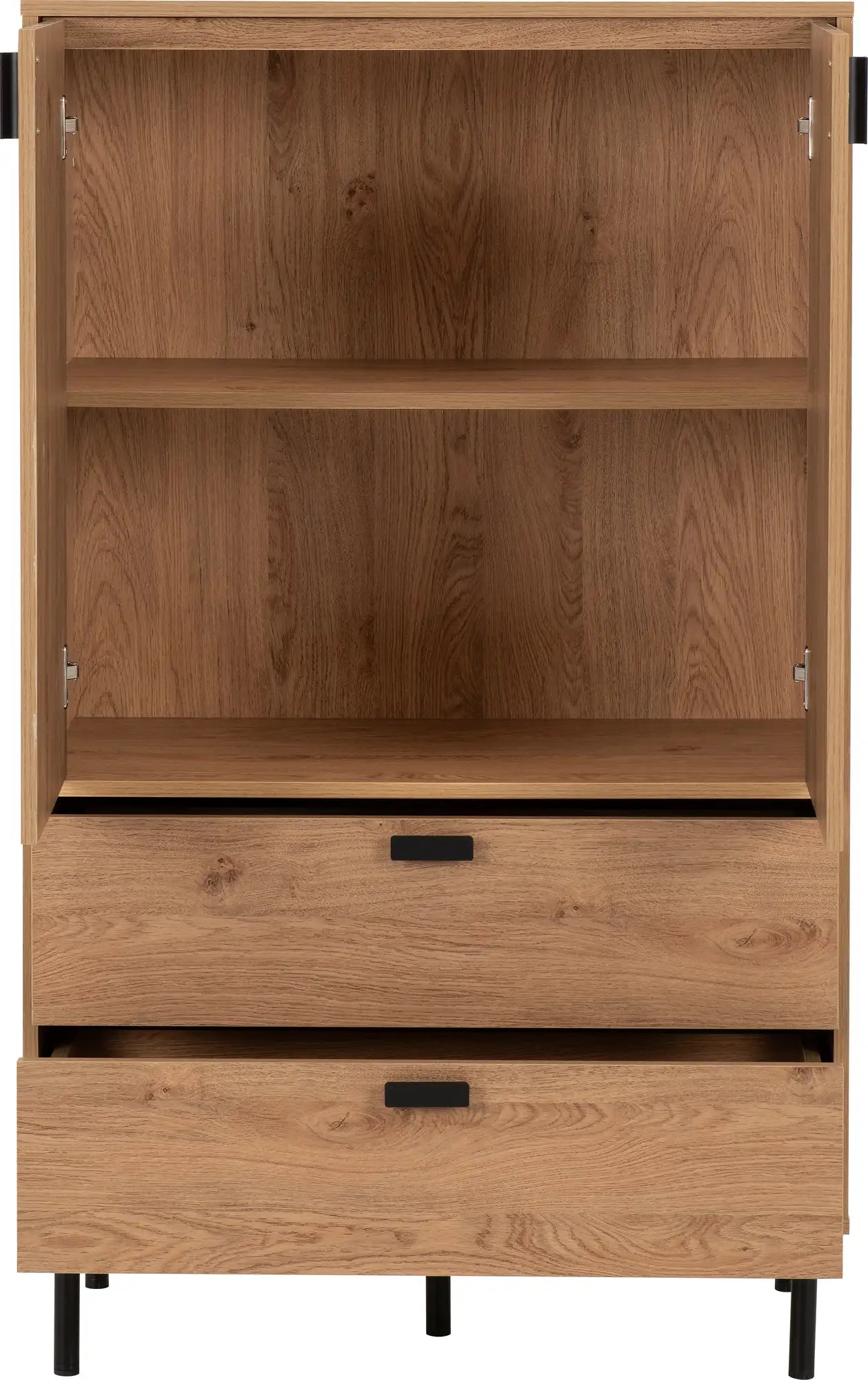 Leon 2 Door 2 Drawer Cabinet   Medium Oak Effect 2023  03
