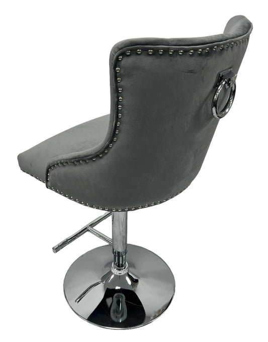 Chelsea Ring Knocker Dark Grey Bar Stool