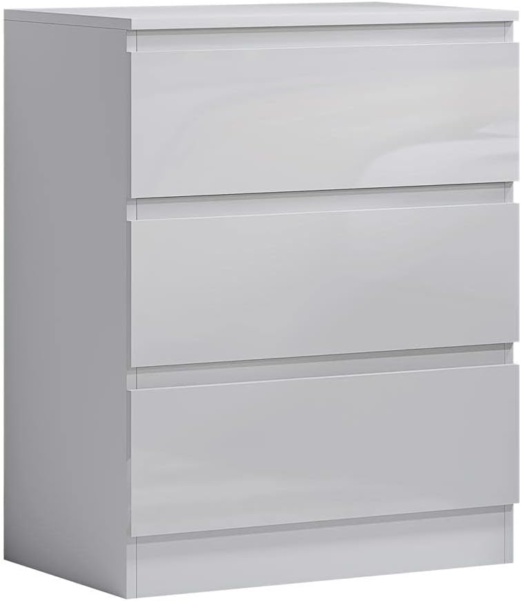 Carlton 3 Drawer Chest Of Drawers - White Gloss Front