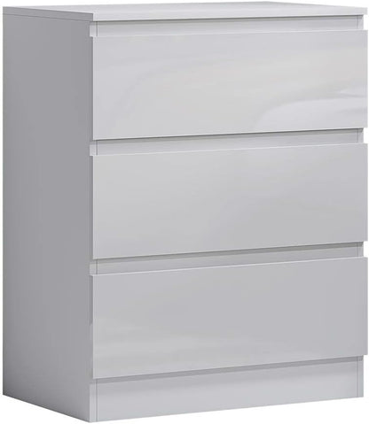 Carlton 3 Drawer Chest Of Drawers - White Gloss Front