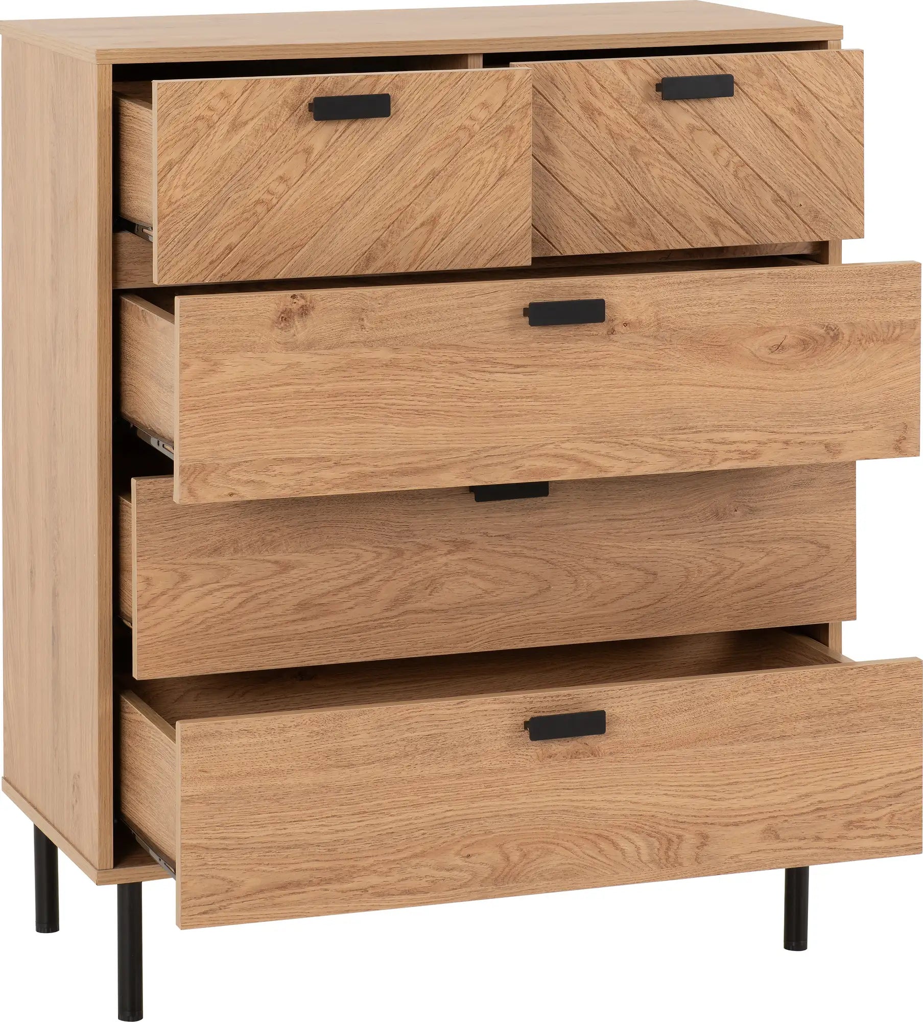 Leon 3+2 Drawer Chest   Medium Oak Effect 2023  02